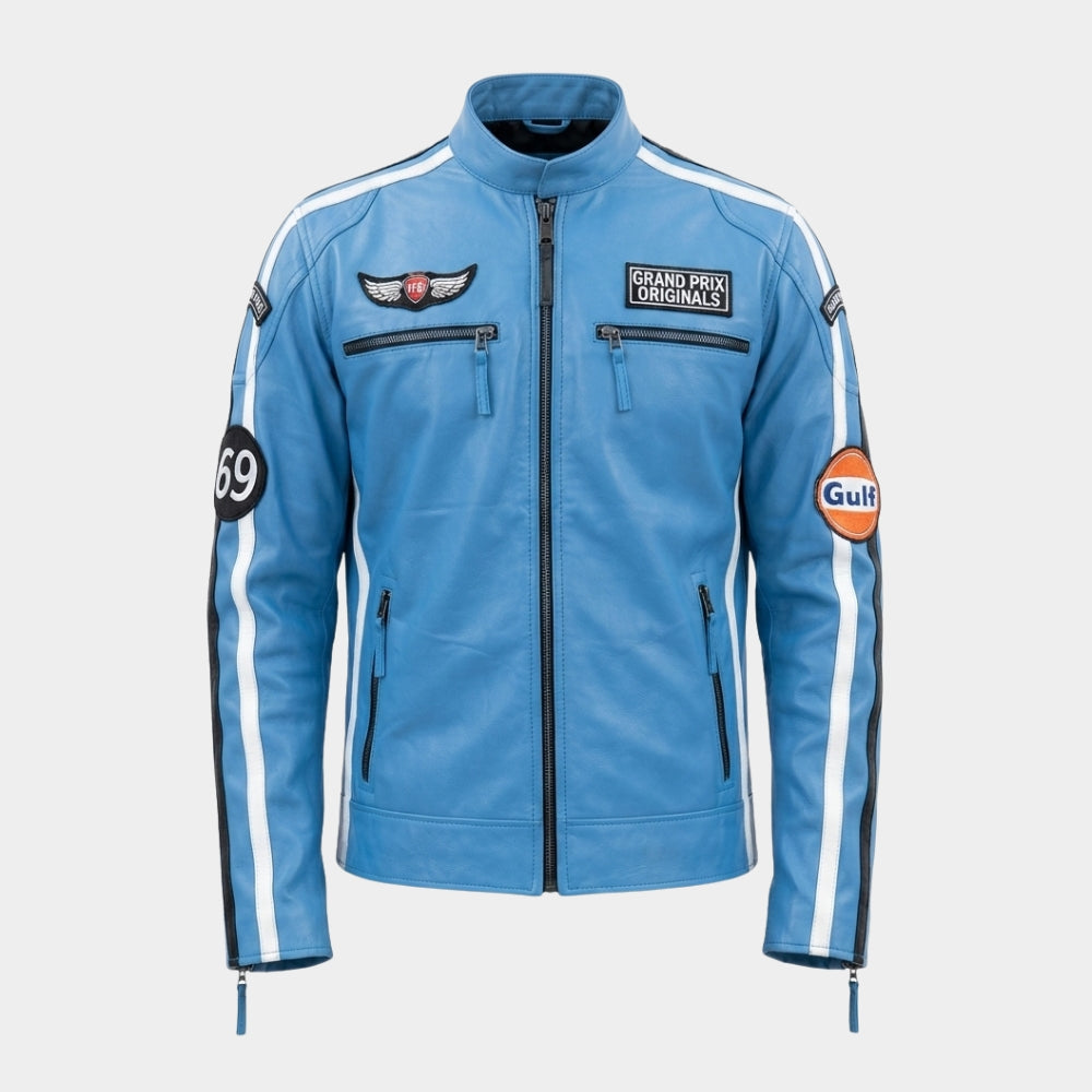 Grandprix Originals Gulf Blue Racing Jacket