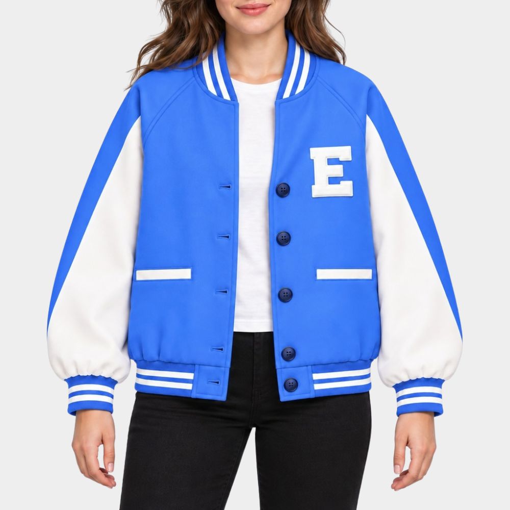 Grotesqqque Elie Blue White Varsity Jacket