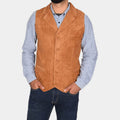 Gunsmoke James Arness Brown Suede Leather Vest - Front View