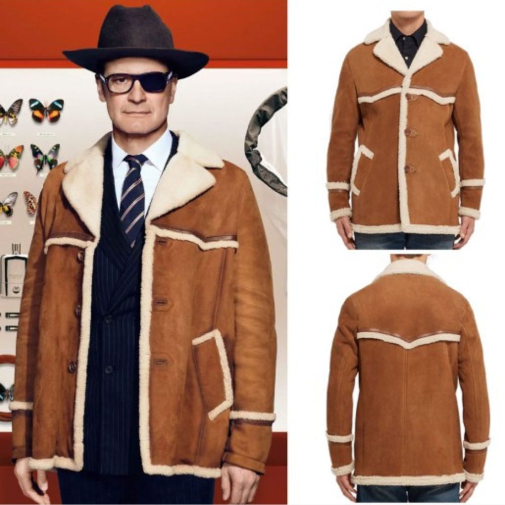 Harry Brown Suede Leather Jacket With Shearling Lining - Character View