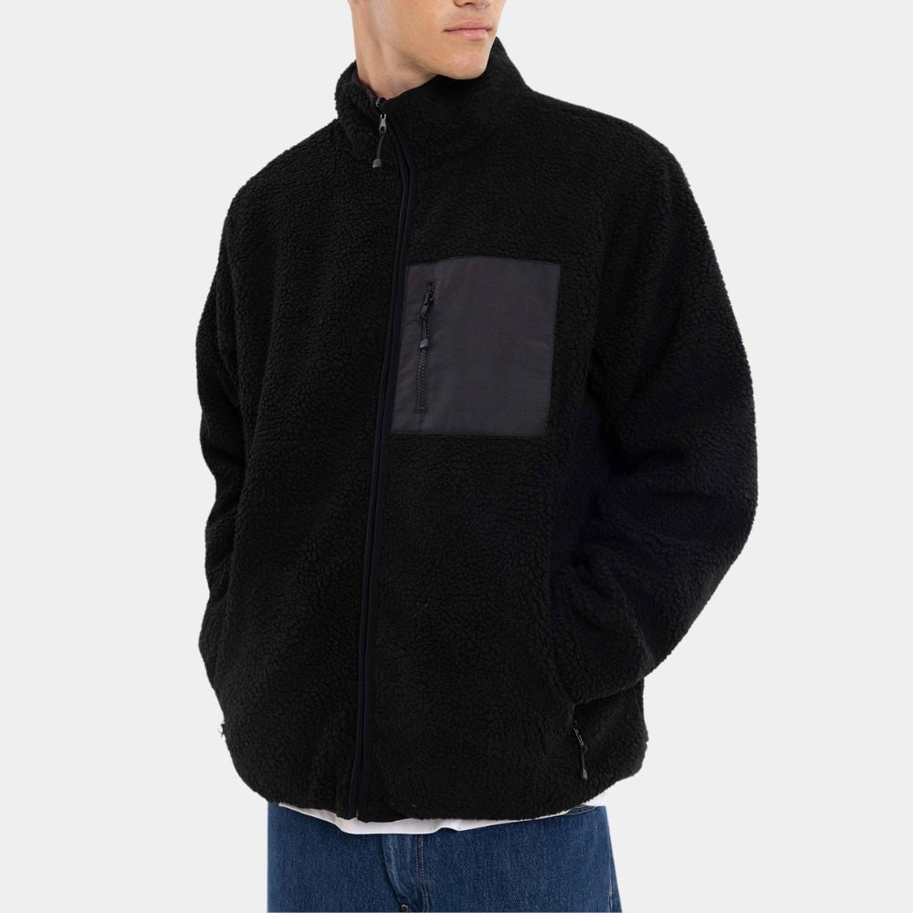 Havoc Tom Hardy Black Sherpa Jacket - Posture Front View