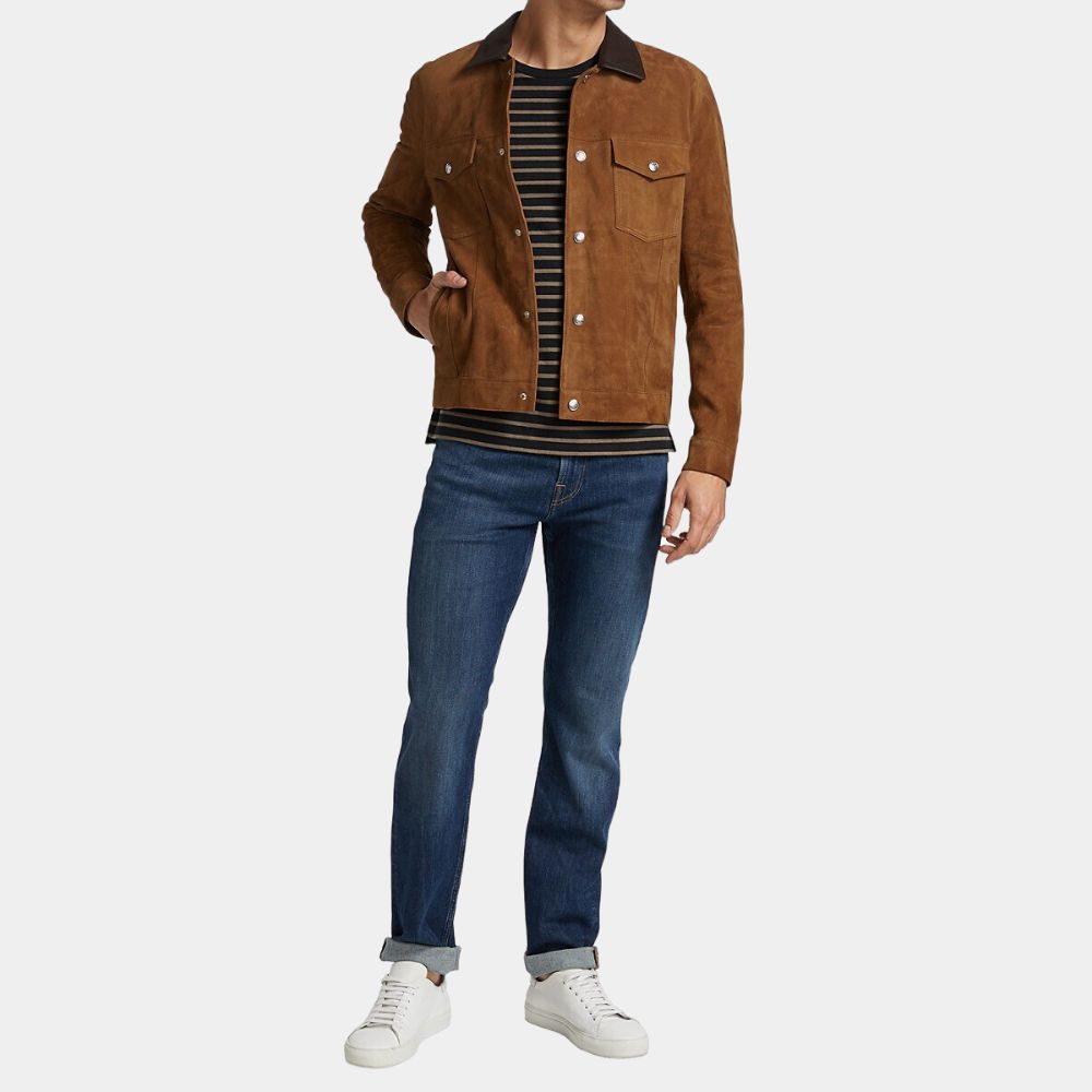 Heartland  Chris Potter Leather Trucker Jacket - Front View