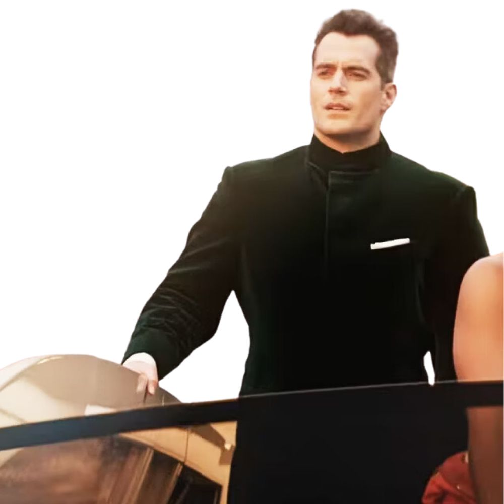 Henry Cavill Spy Formal Bottle Green Nehru Jacket - Character Front Posture View