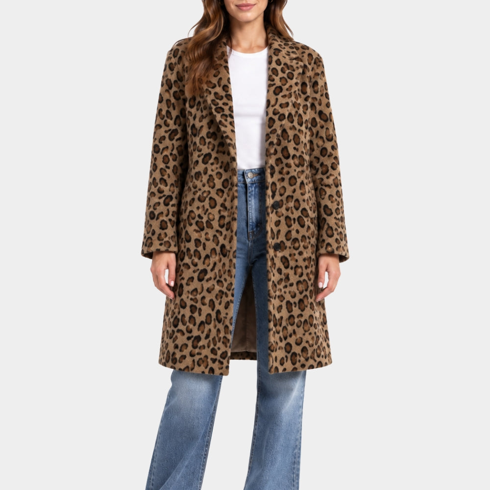 Hollywood Arts Daniella Monet Leopard Long Coat