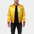 Home Alone  Gus Polinski Yellow Satin Varsity Jacket - Front View