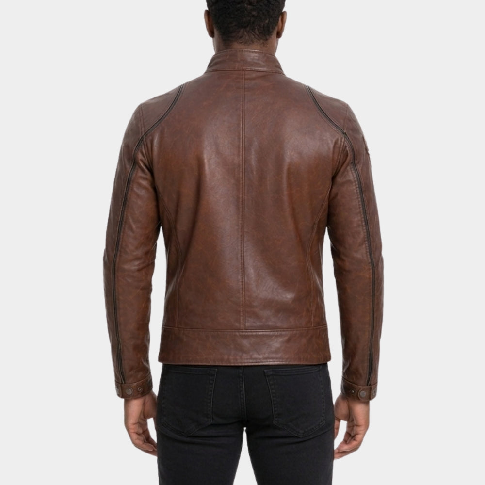 Home and Away Adam Rowland Brown Leather Jacket