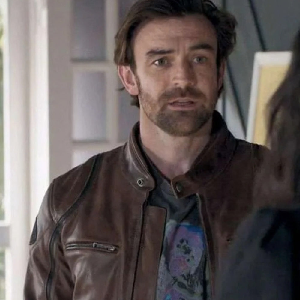 Home and Away Adam Rowland Brown Leather Jacket