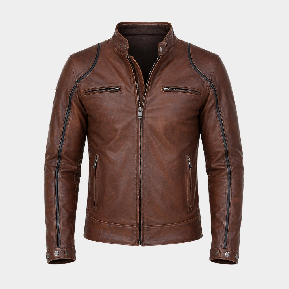 Home and Away Adam Rowland Brown Leather Jacket