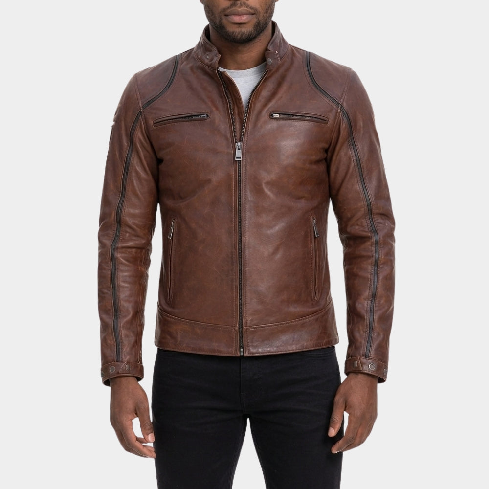 Home and Away Adam Rowland Brown Leather Jacket