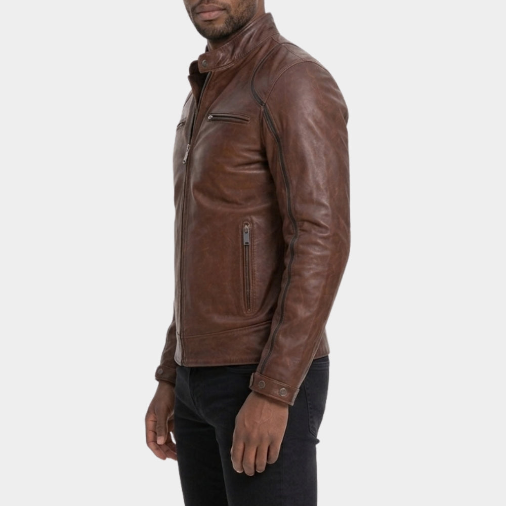 Home and Away Adam Rowland Brown Leather Jacket
