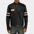 House M.D  Gregory House aka Hugh Laurie Black Leather Jacket - Front View