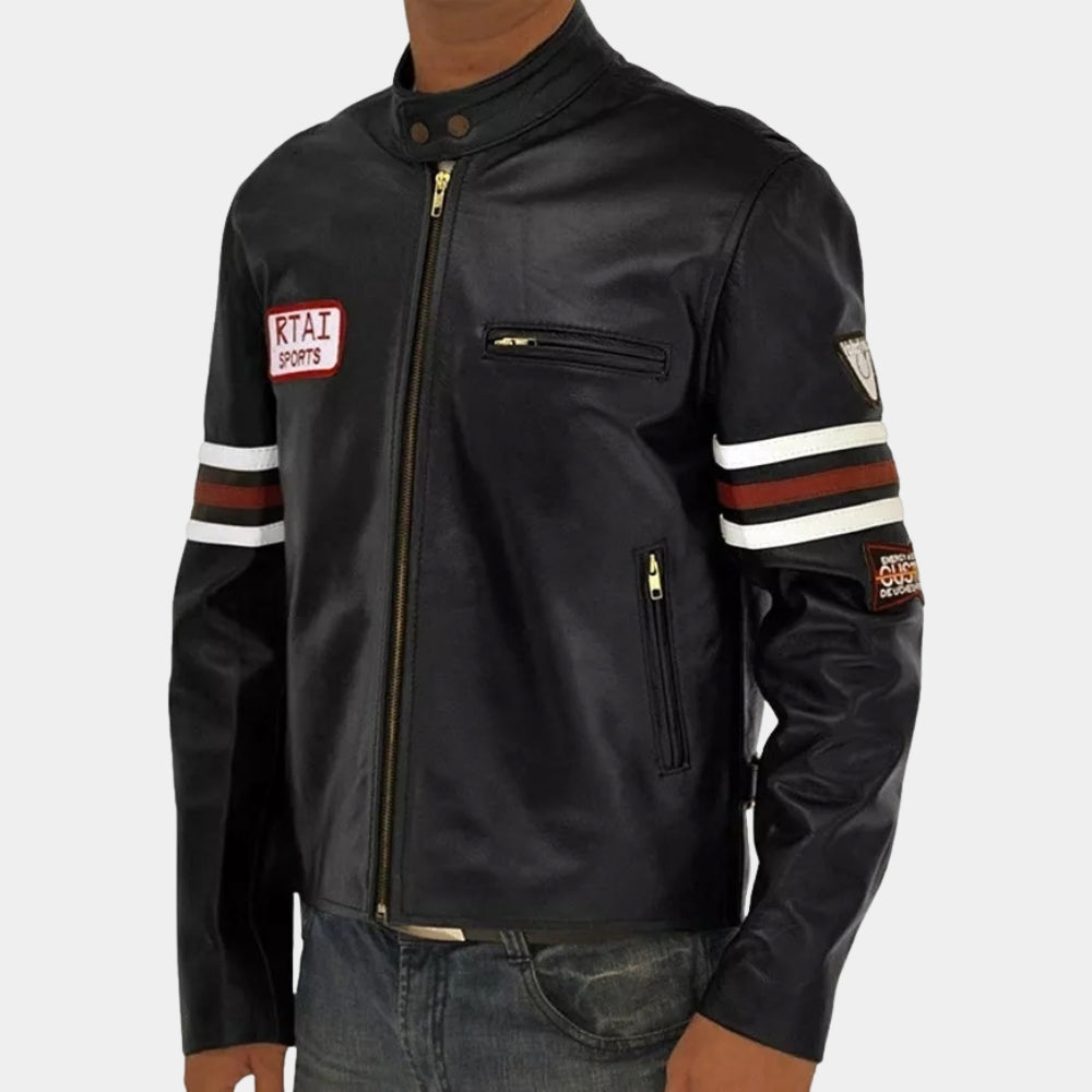 House M.D  Gregory House aka Hugh Laurie Black Leather Jacket - Side View