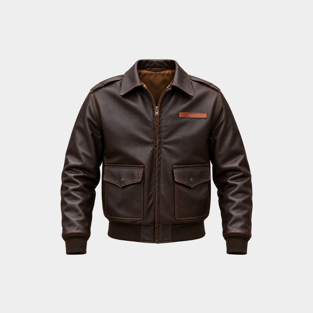 Jimmy James Stewart Brown Bomber Jacket
