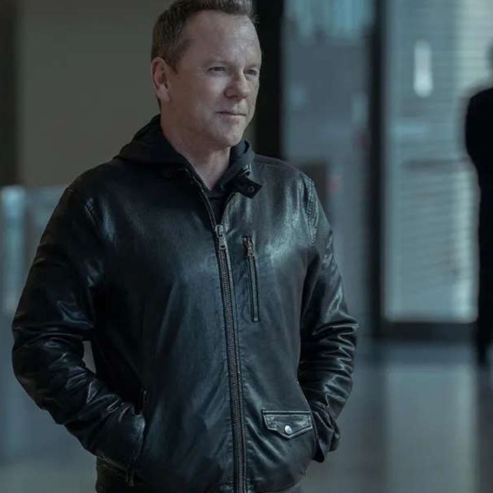 John Weir  Rabbit Hole Kiefer Sutherland Leather Jacket - Character Front View