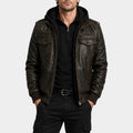 Josh Brolin Brown Leather Bomber Jacket