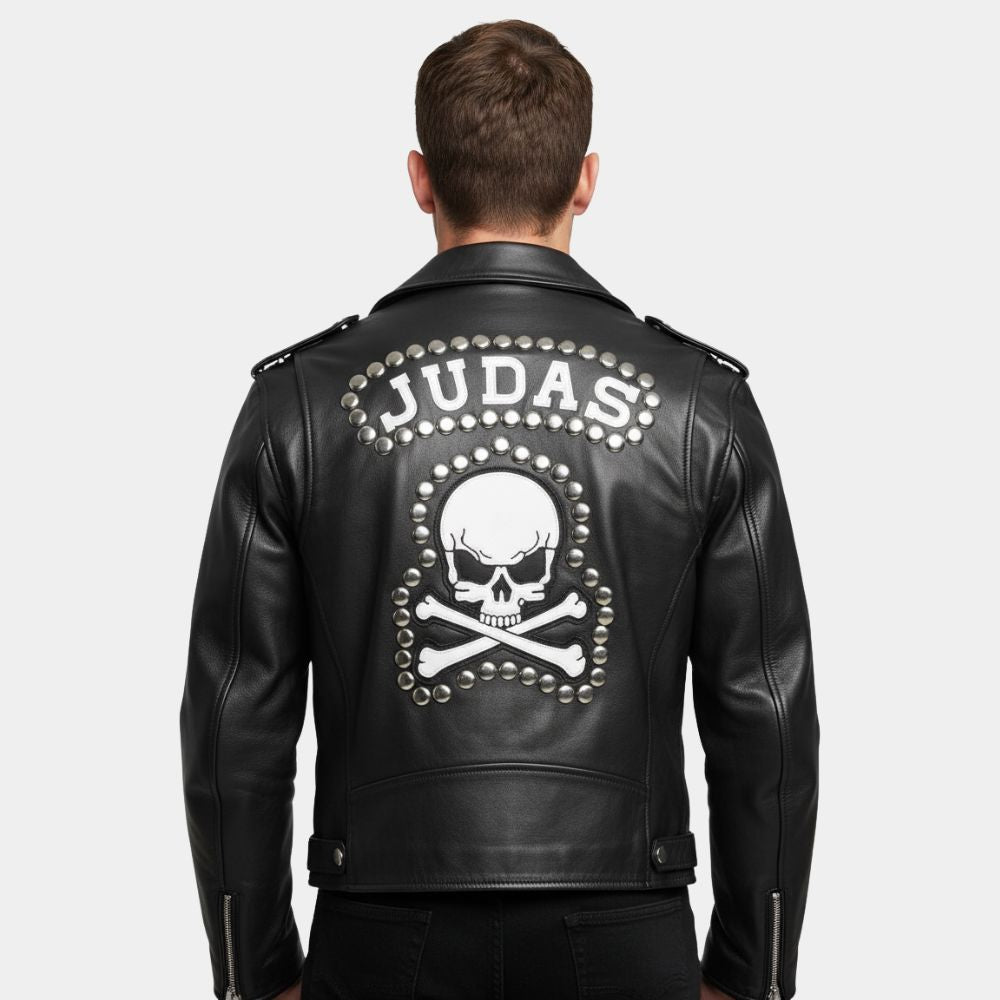 Judas Iscariot  Norman Reedus Biker Leather Jacket worn in Lady Gagy Judas Music Video - Back View
