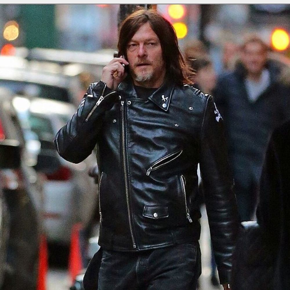 Judas Iscariot  Norman Reedus Biker Leather Jacket worn in Lady Gagy Judas Music Video - Character Front View