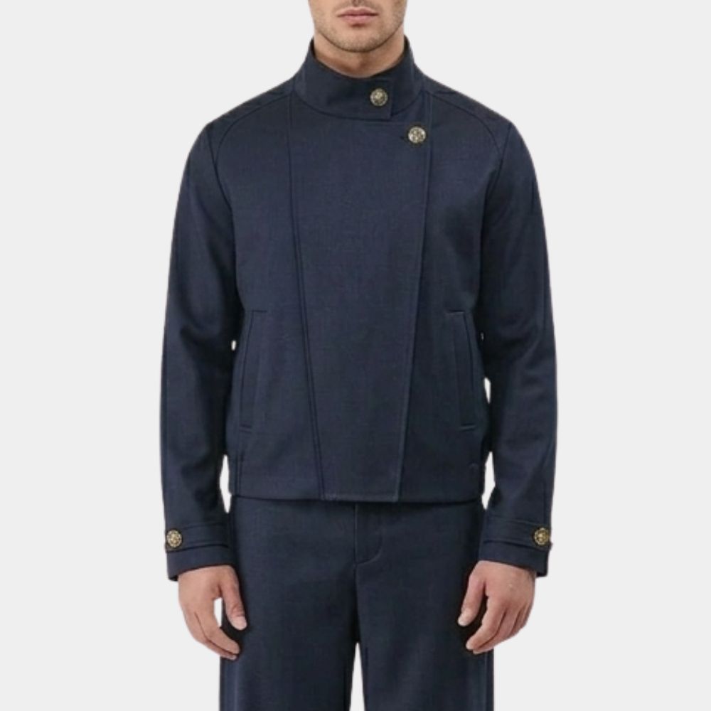 Jujutsu Kaisen Sorcerer aka Geto Gojo Blue Cotton Jacket - Front View