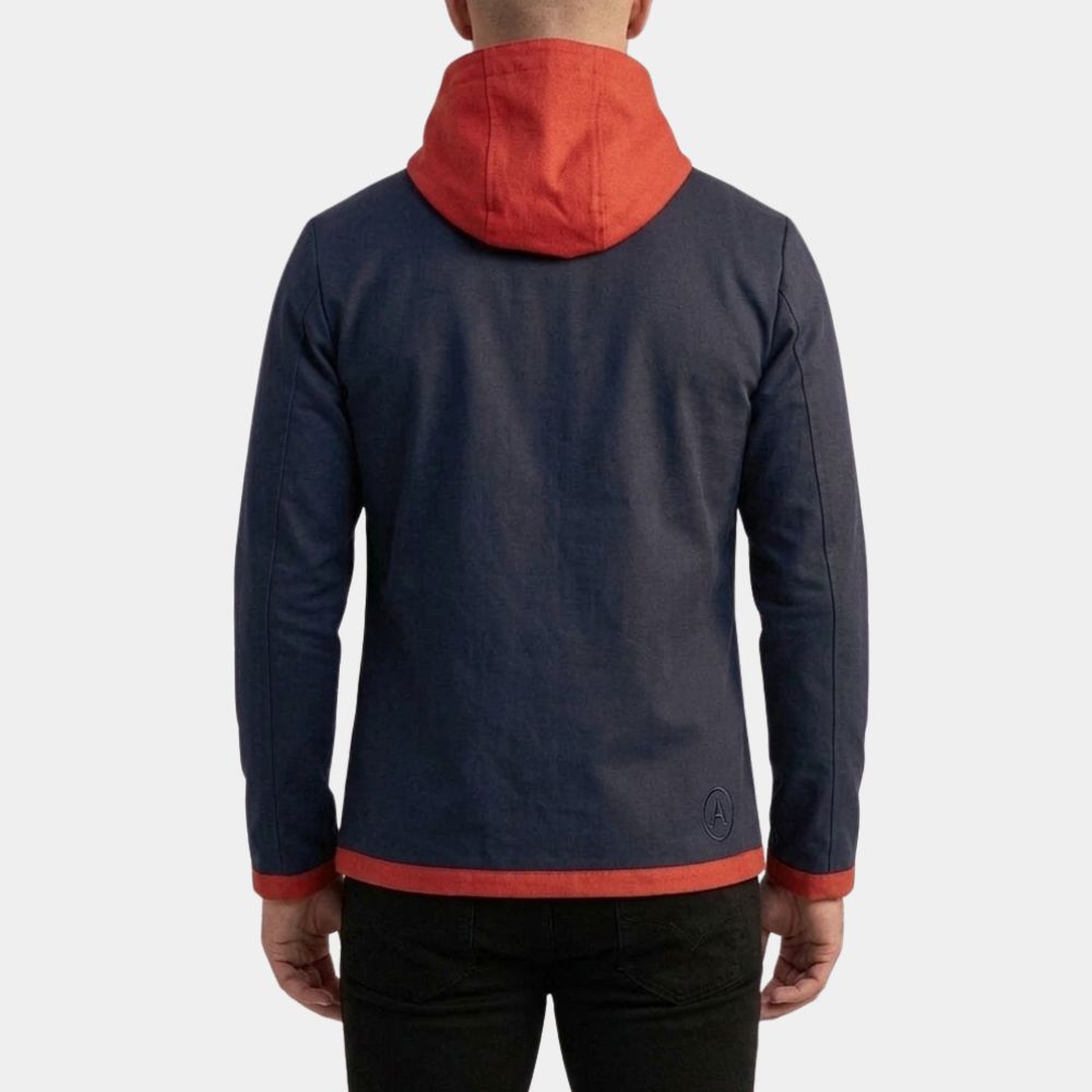 Jujutsu Kaisen Yuji Itadori Hooded Jacket  - Asymetrical Fastening Jacket - Back View