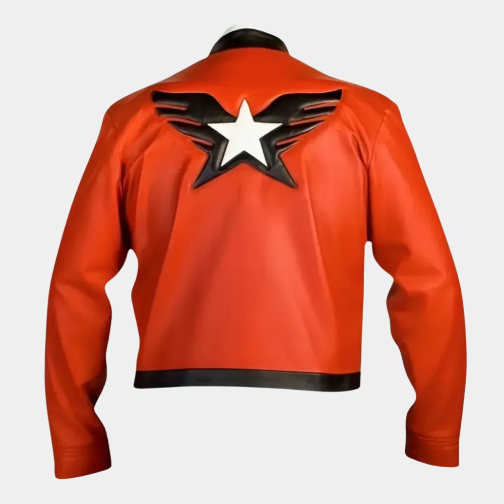 KOF XIV  Rock Howard Red and White Leather Jacket - Mannequin Back View