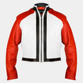 KOF XIV  Rock Howard Red and White Leather Jacket - Mannequin Front View