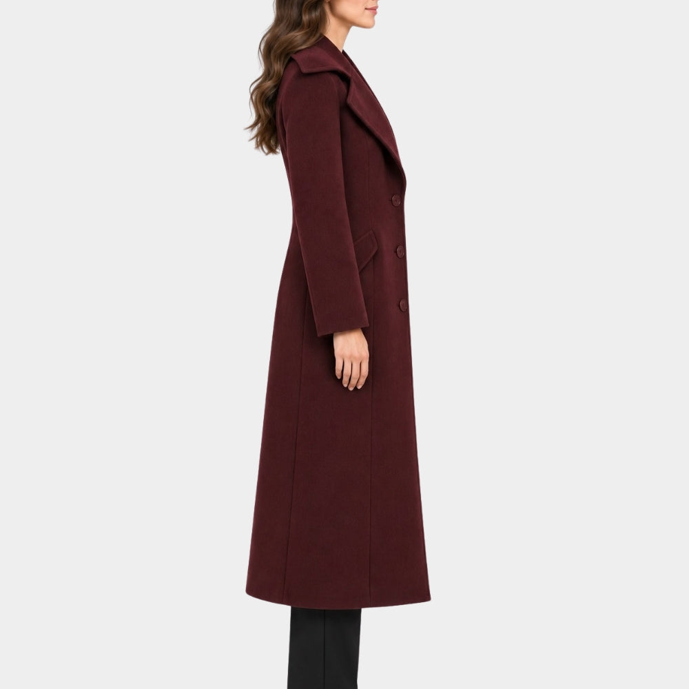Kill Jackie Catherine Zeta Maroon Long Coat