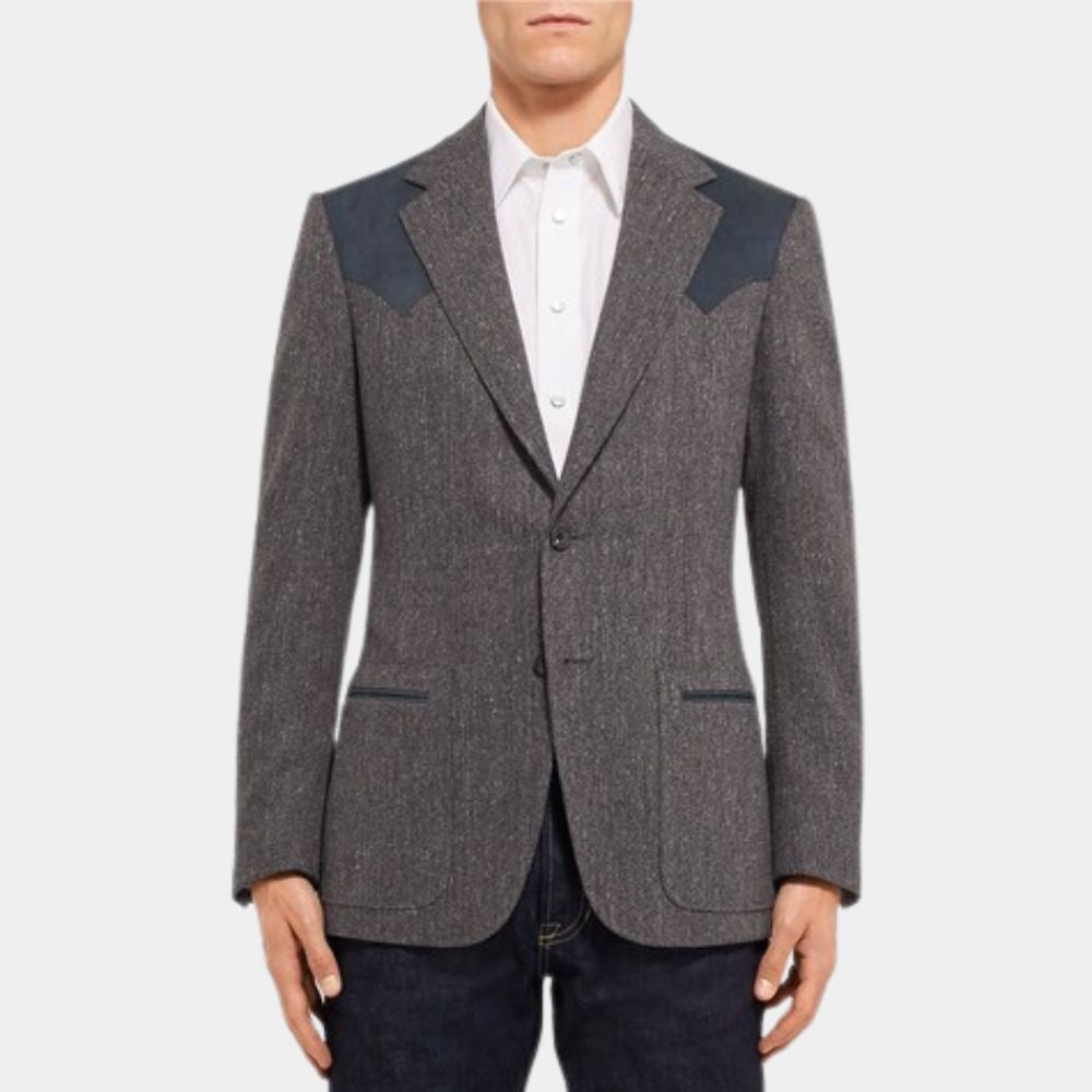 Kingsman Agent Whiskey Grey Blazer -  Front Posture View