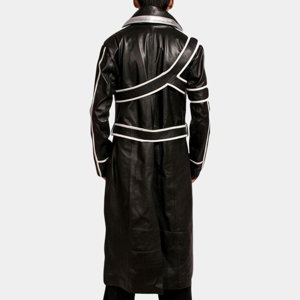 Kirito  Sword Art Online Kazuto Kirigaya Leather Coat - Back View