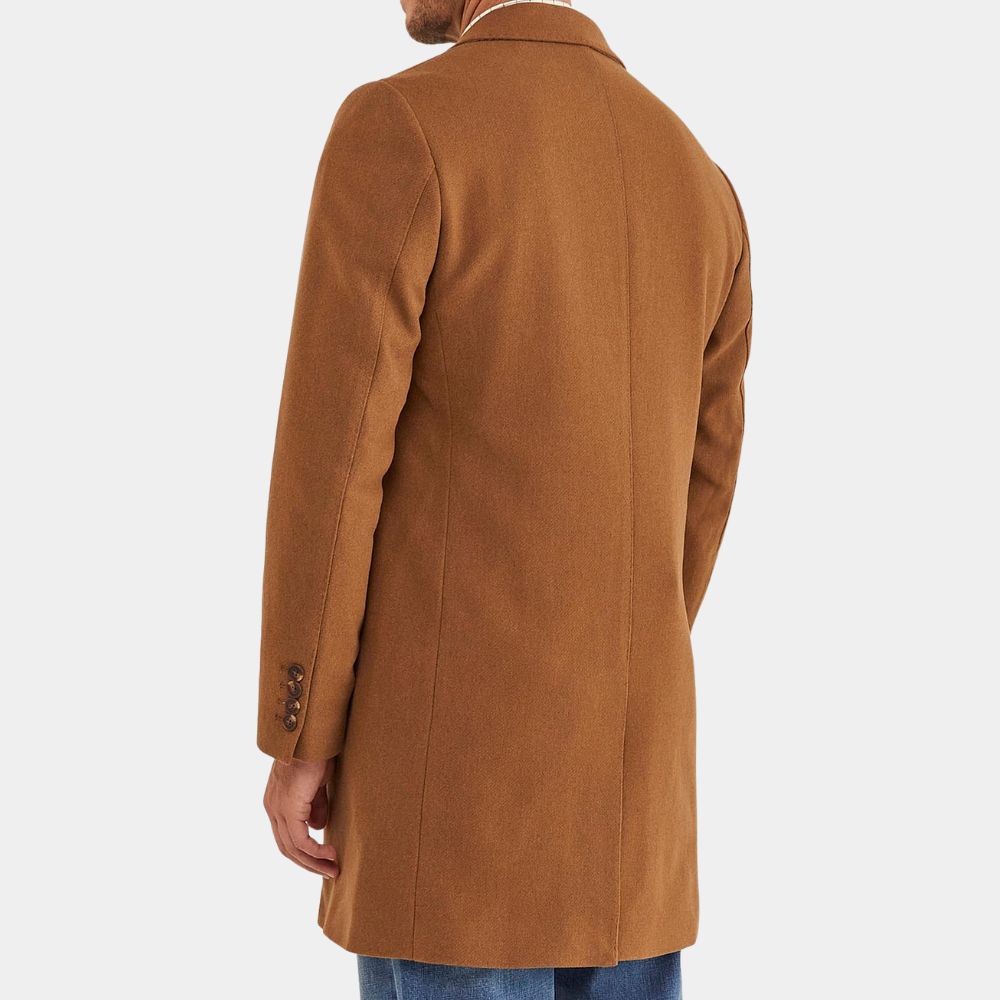 Knives Out  Chris Evans (Ransom Drysdale) Brown Wool Coat - Back View