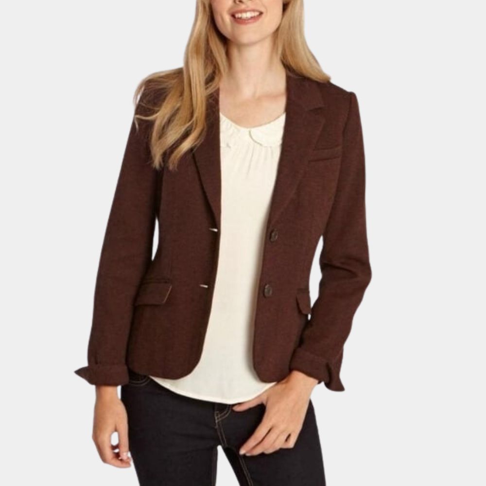 Latitia Wright  Brown Vintage Western Jacket - Front View
