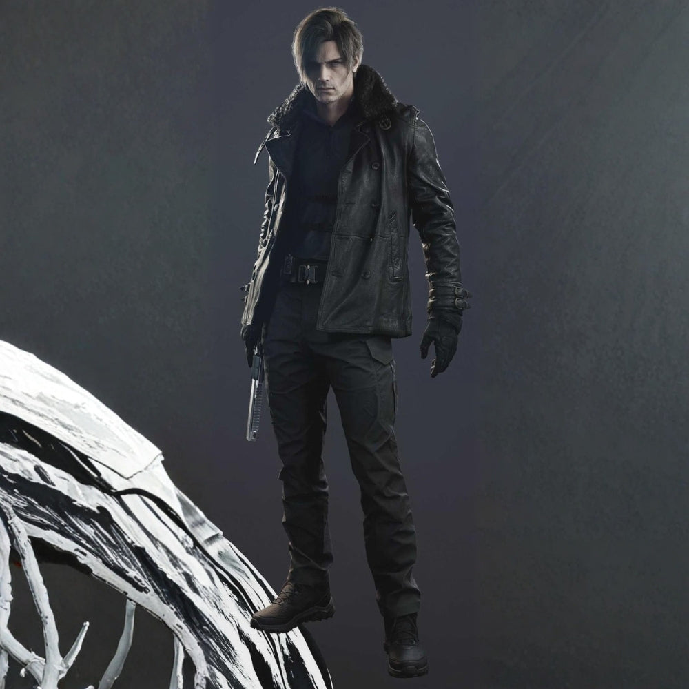 Leon S. Kennedy RE9 Black Leather Jacket