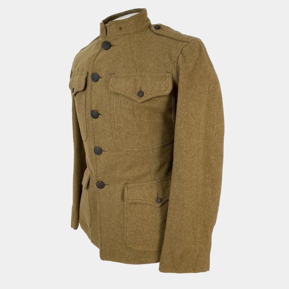 Leonardo DiCaprio aka Ernest Burkhart Brown U.S. WWI Uniform Jacket - Mannequin Side View
