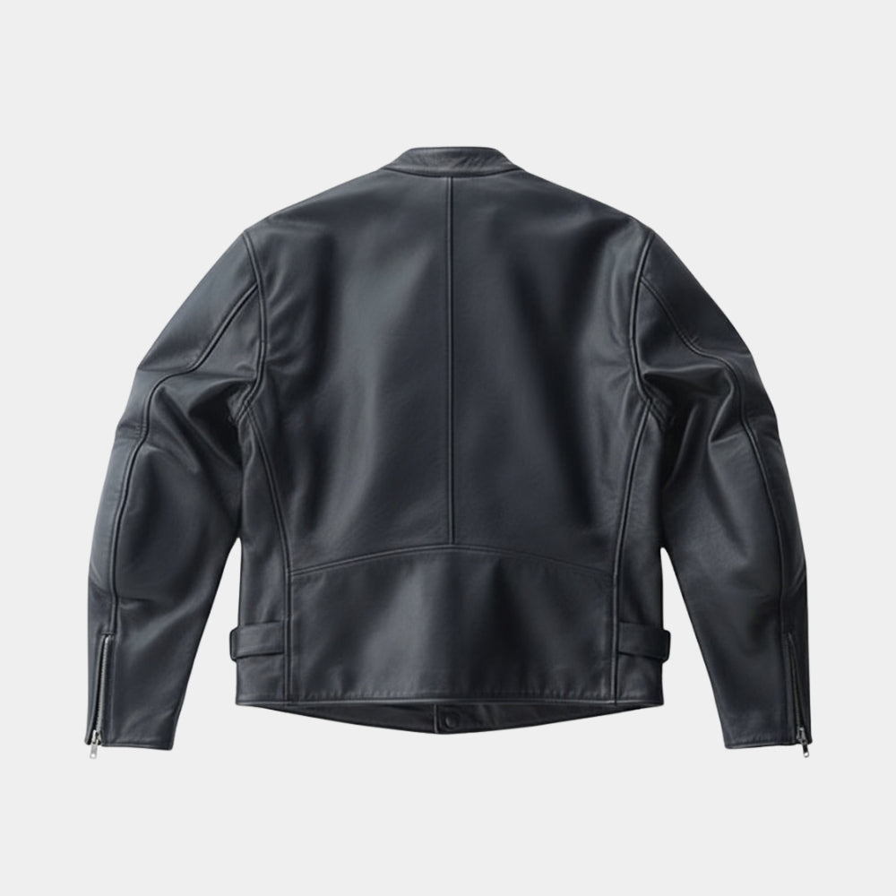 Lethal Weapon  Mel Gibson aka Martin Riggs Black Leather Jacket - Mannequin Back View