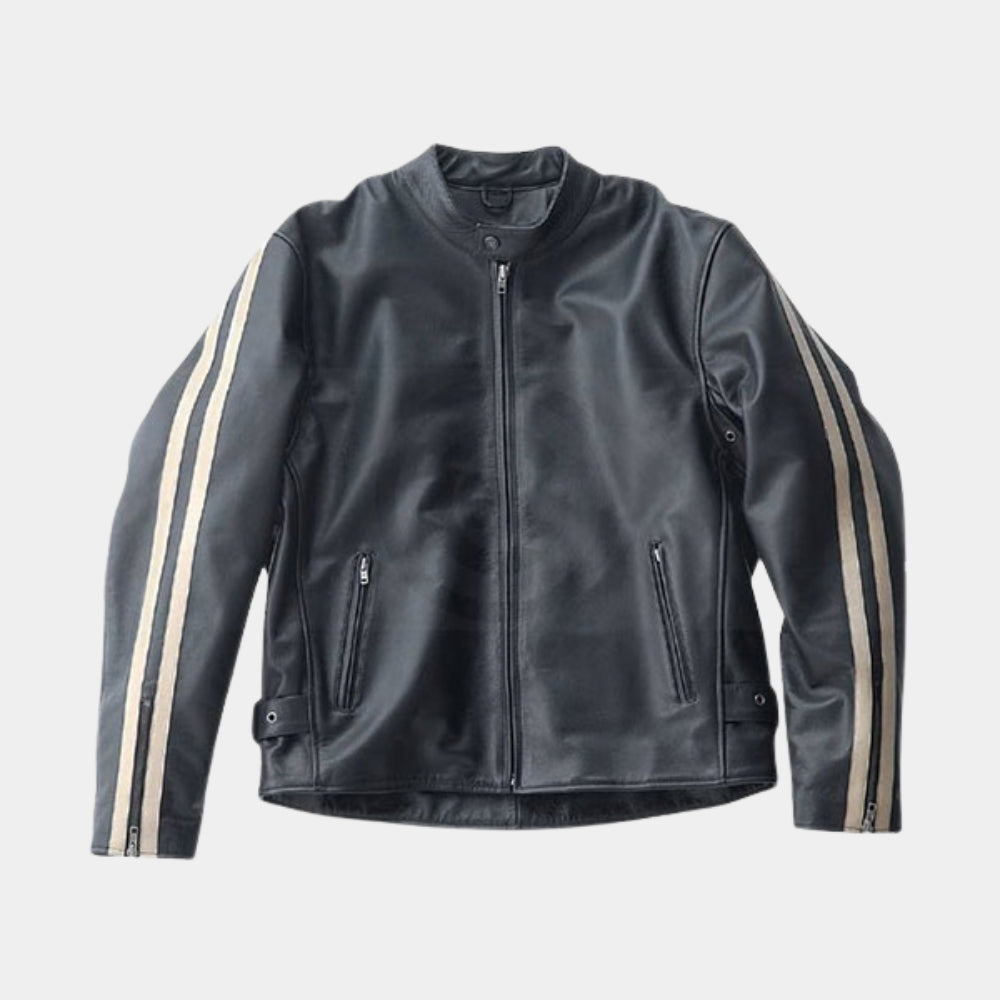 Lethal Weapon  Mel Gibson aka Martin Riggs Black Leather Jacket - Mannequin Front View