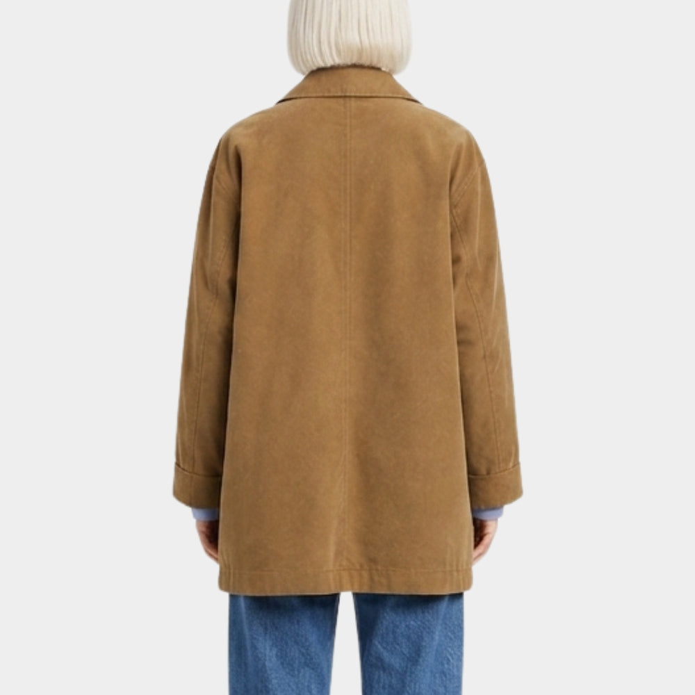 Line of Fire Kat Cunning Tan Suede Overcoat