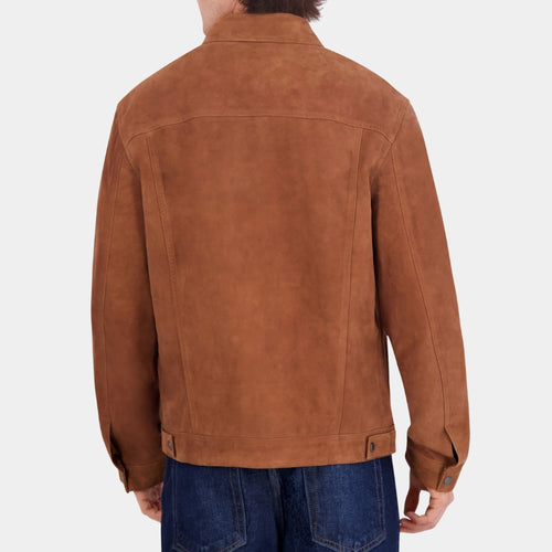 Lionel Richie  American Idol S23 Brown Suede Leather Jacket - Back View