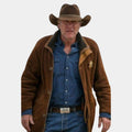 Longmire  Sheriff aka Robert Taylor Brown Leather Coat - Front View