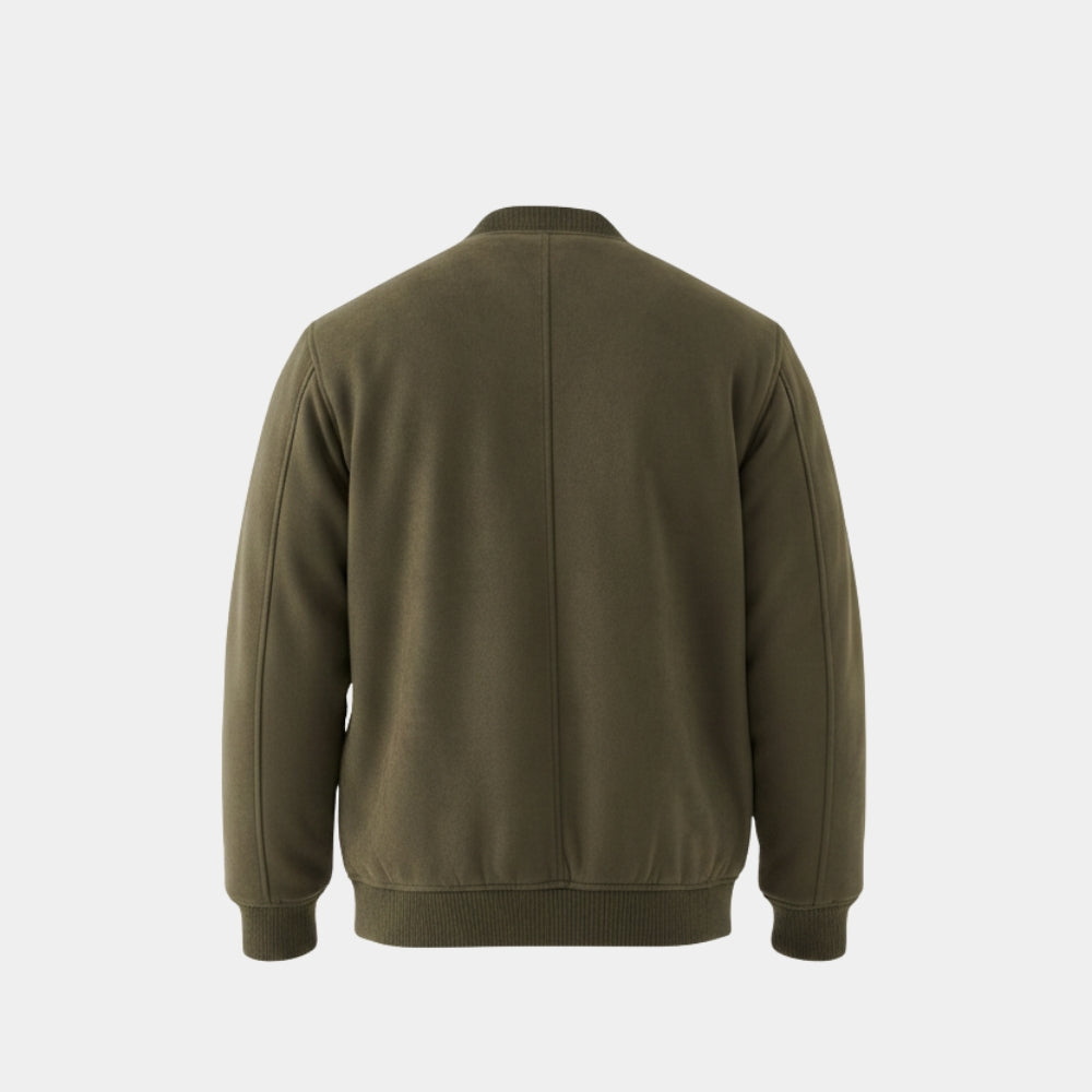 Luke Roberts  Hudson and Rex S08 Suede Leather Bomber Jacket - Mannequin Back View