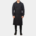 Lupin Omar Sy Black Wool Long OverCoat - Front View