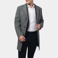 Luther DCI John Luther Grey Wool 3/4 Length Coat - Front View