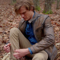 MacGyver  Angus MacGyver aka Richard Deen Distressed Brown Leather Jacket - Front View