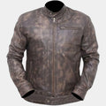 MacGyver  Angus MacGyver aka Richard Deen Distressed Brown Leather Jacket - Mannequin Front View