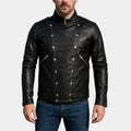 Mad Max  Mel Gibson Black Racer Leather Jacket - Front View
