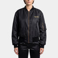 Madonna  Blond Ambition World Tour Black Satin Bomber Jacket - Front View