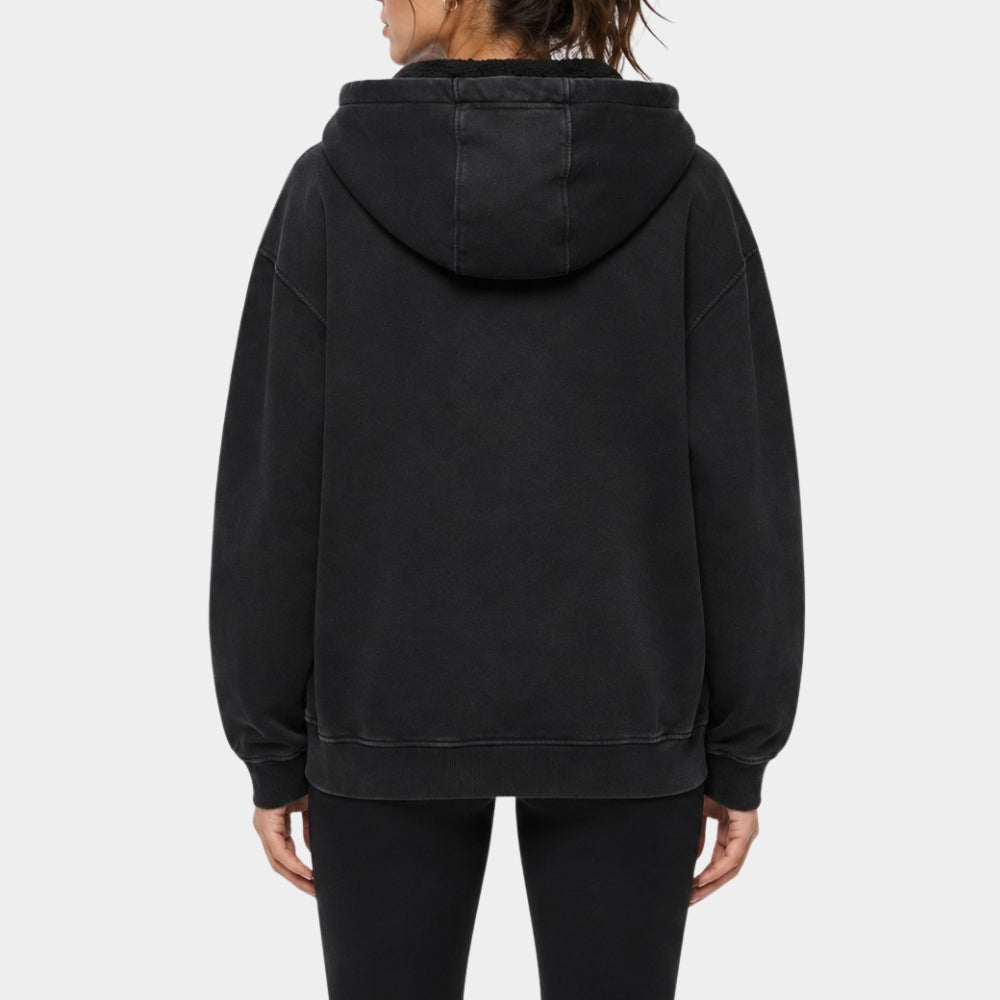 Margaret Qualley Black Zip Up Hoodie