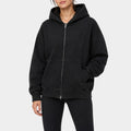 Margaret Qualley Black Zip Up Hoodie