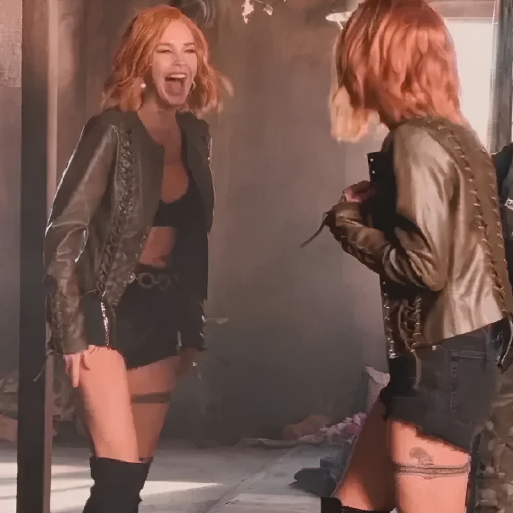 Marshals Arielle Kebbel Lace-up Leather Jacket