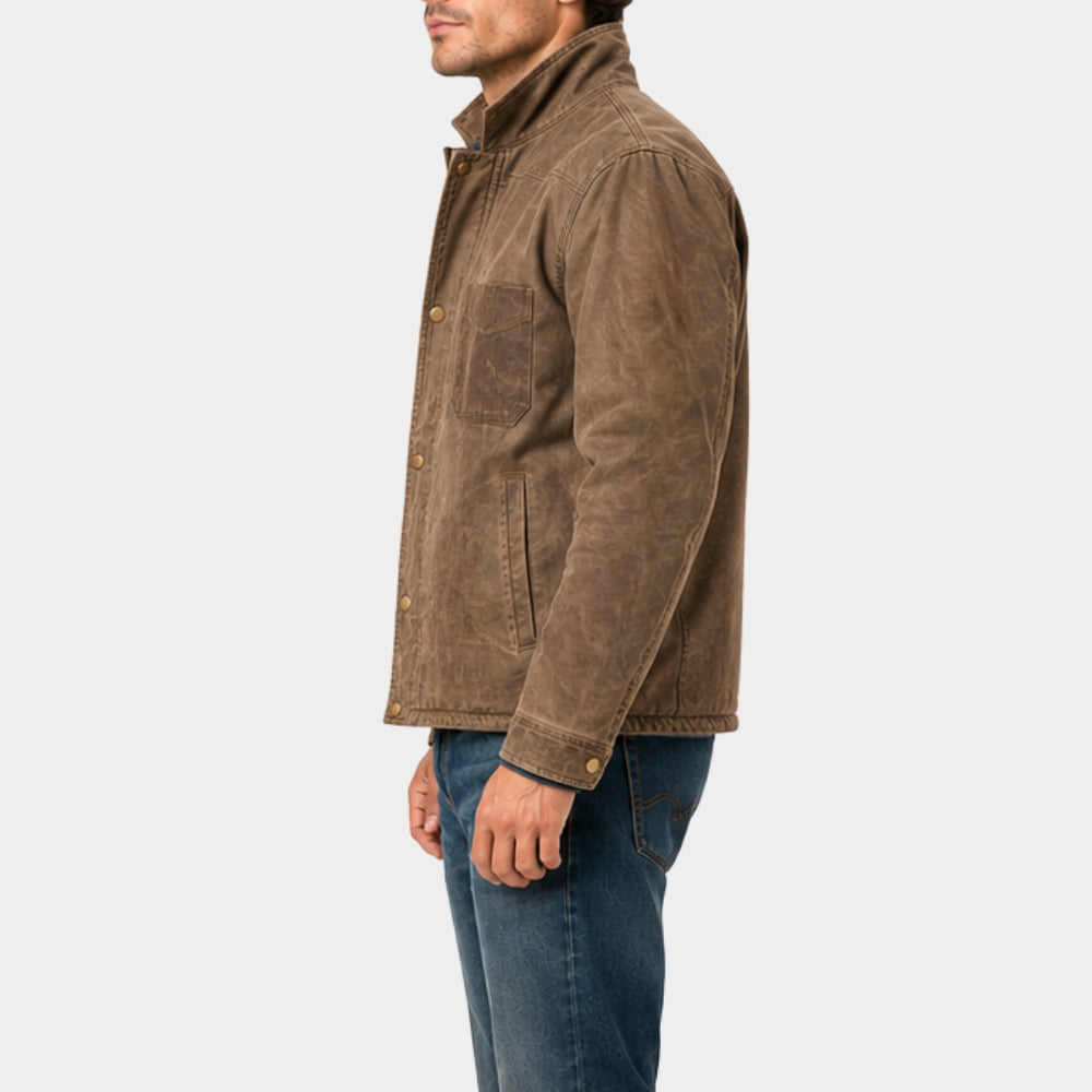 Marshals Luke Grimes Brown Leather Jacket