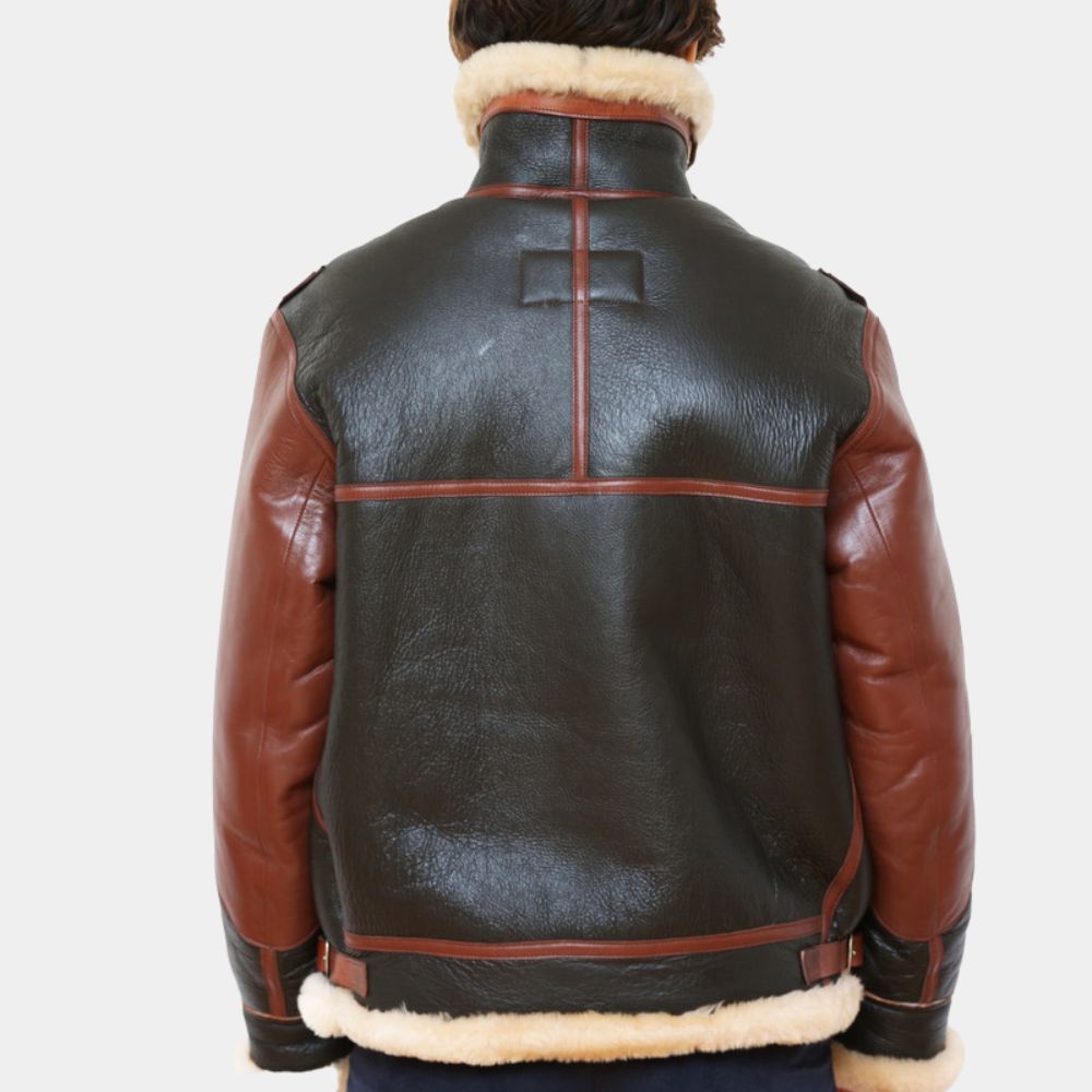 Masters Of The Air Austin Butler aka Gale Cleven B3 Bomber Aviator Jacket - Back View