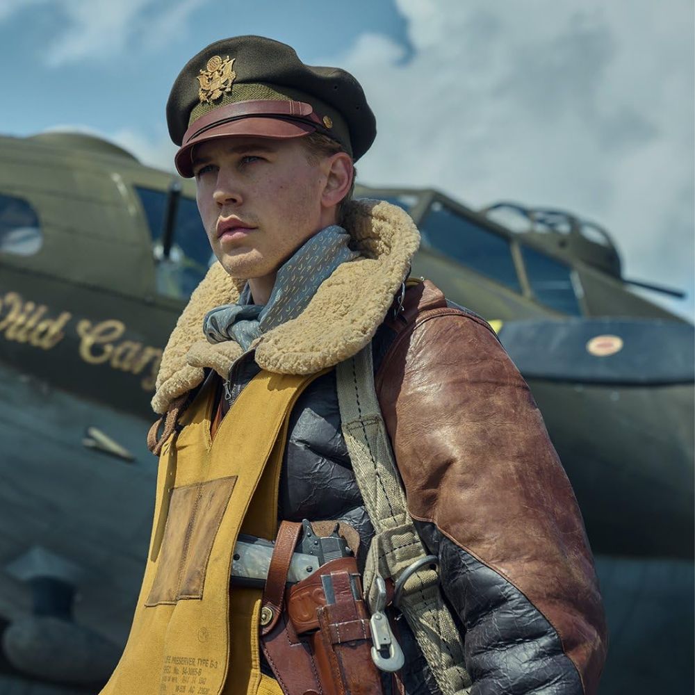 Masters Of The Air Austin Butler aka Gale Cleven B3 Bomber Aviator Jacket - Character Side View